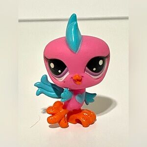 LPS Pet #67 Parakeet Bird (Pink & Teal) G7 Littlest Pet Shop Miniature Animal